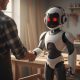 Ein Handwerksmeister im Wendland schüttelt einem modernen KI-Roboter in seiner Werkstatt die Hand – Symbol für das Einstellen eines digitalen Mitarbeiters.