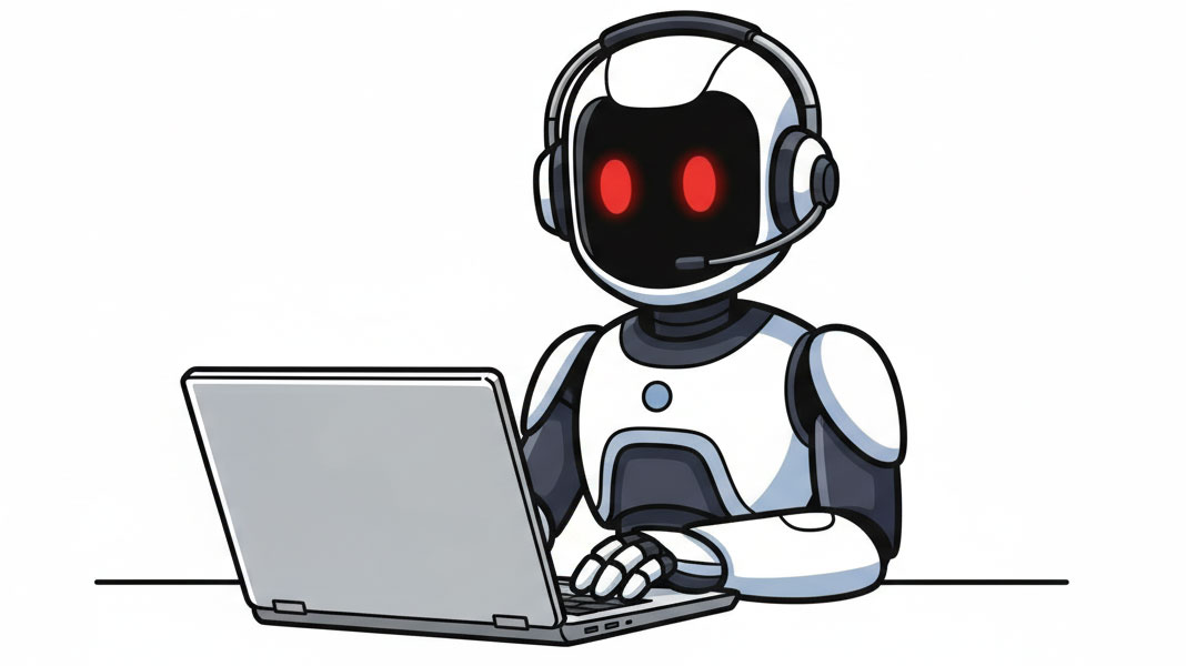 KI-Service-Assistent auf einem monitor – KI-Lösung für Unternehmen im Wendland von Fox Medien